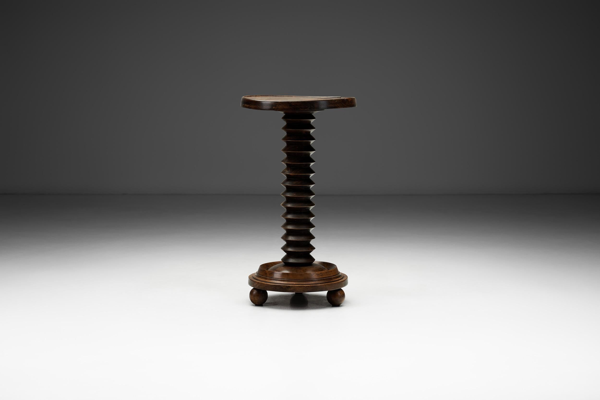 Français Wooden Side Table attributed after Charles Dudouyt, France ca 1940s en vente