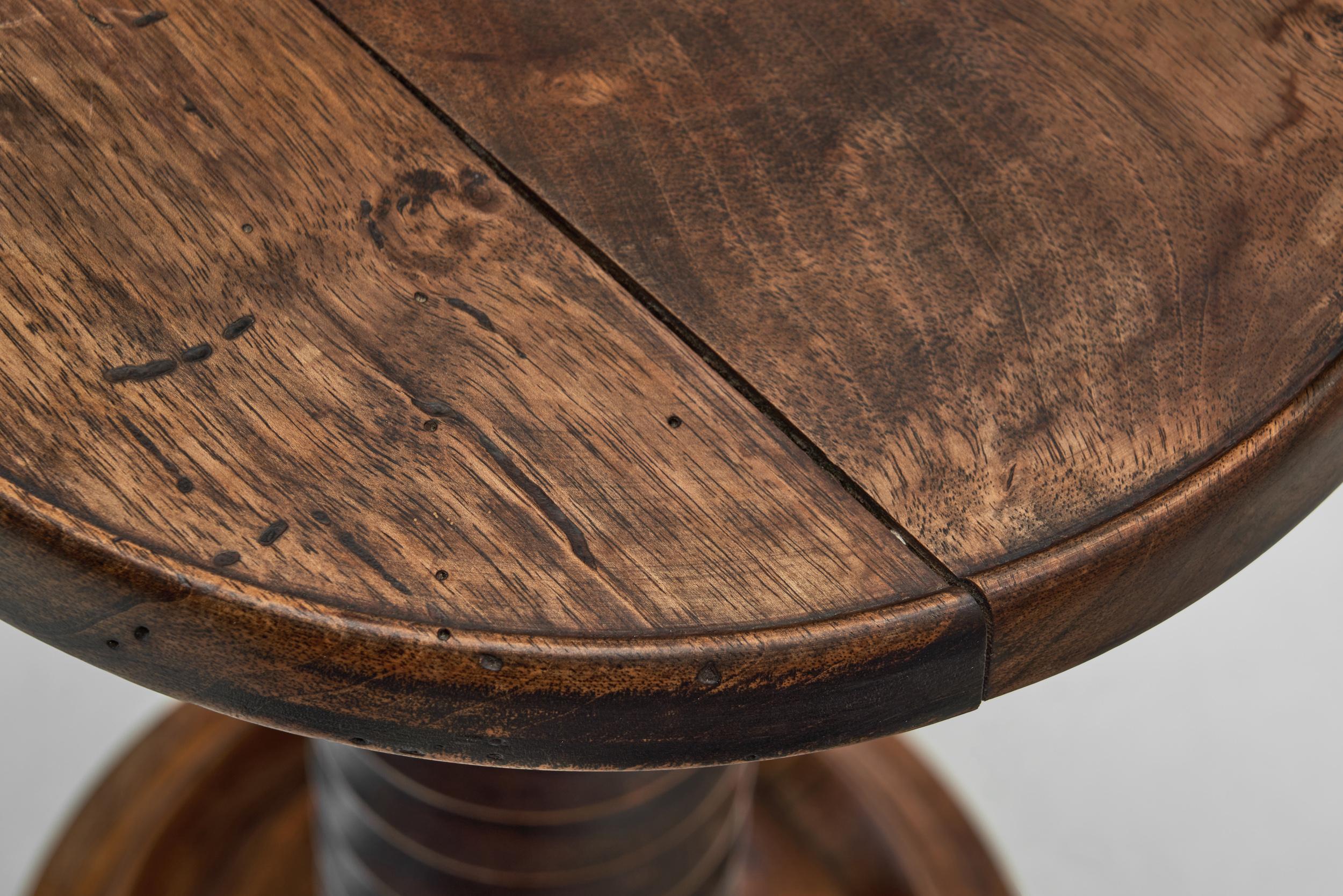 Wooden Side Table attributed after Charles Dudouyt, France ca 1940s en vente 2