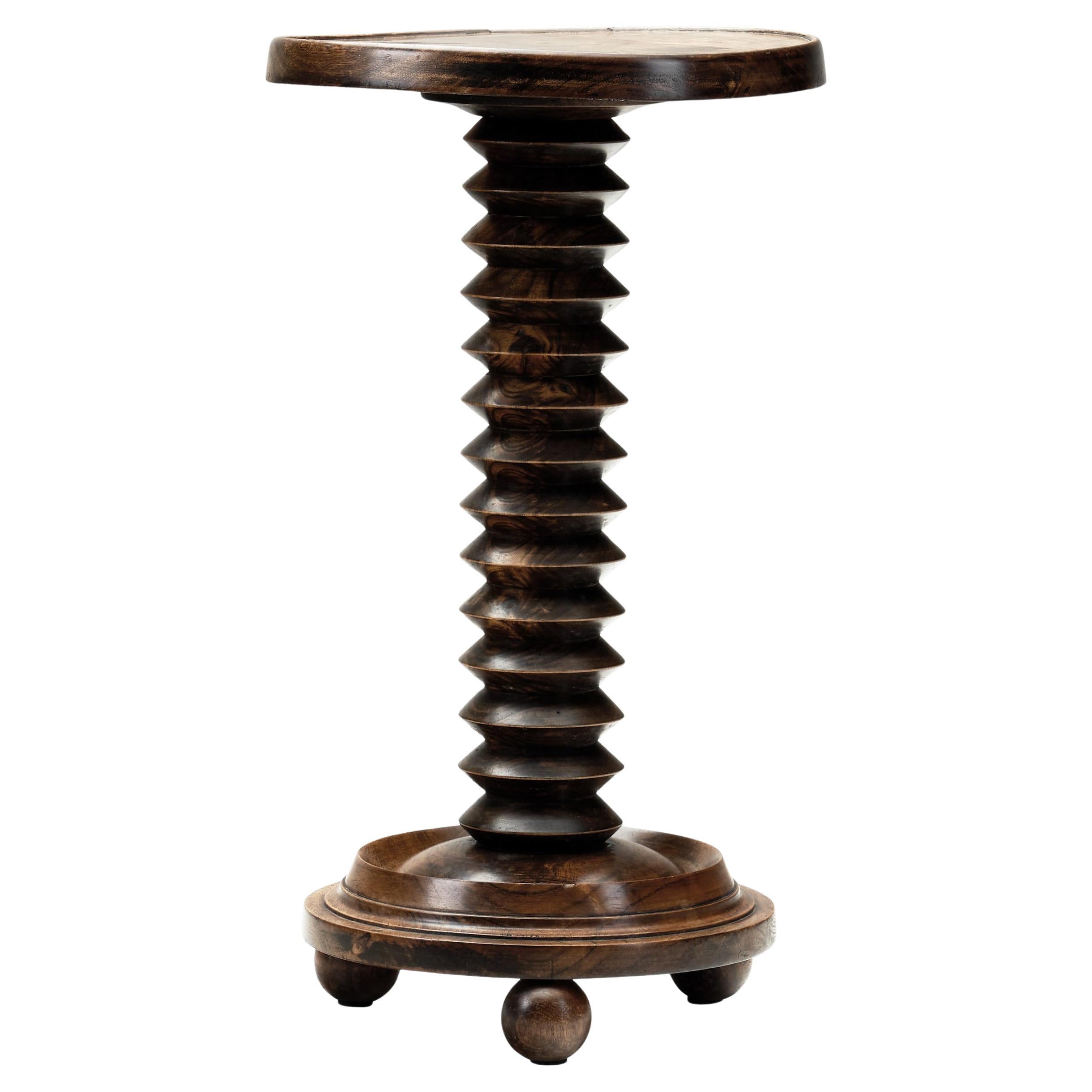 Wooden Side Table attributed after Charles Dudouyt, France ca 1940s