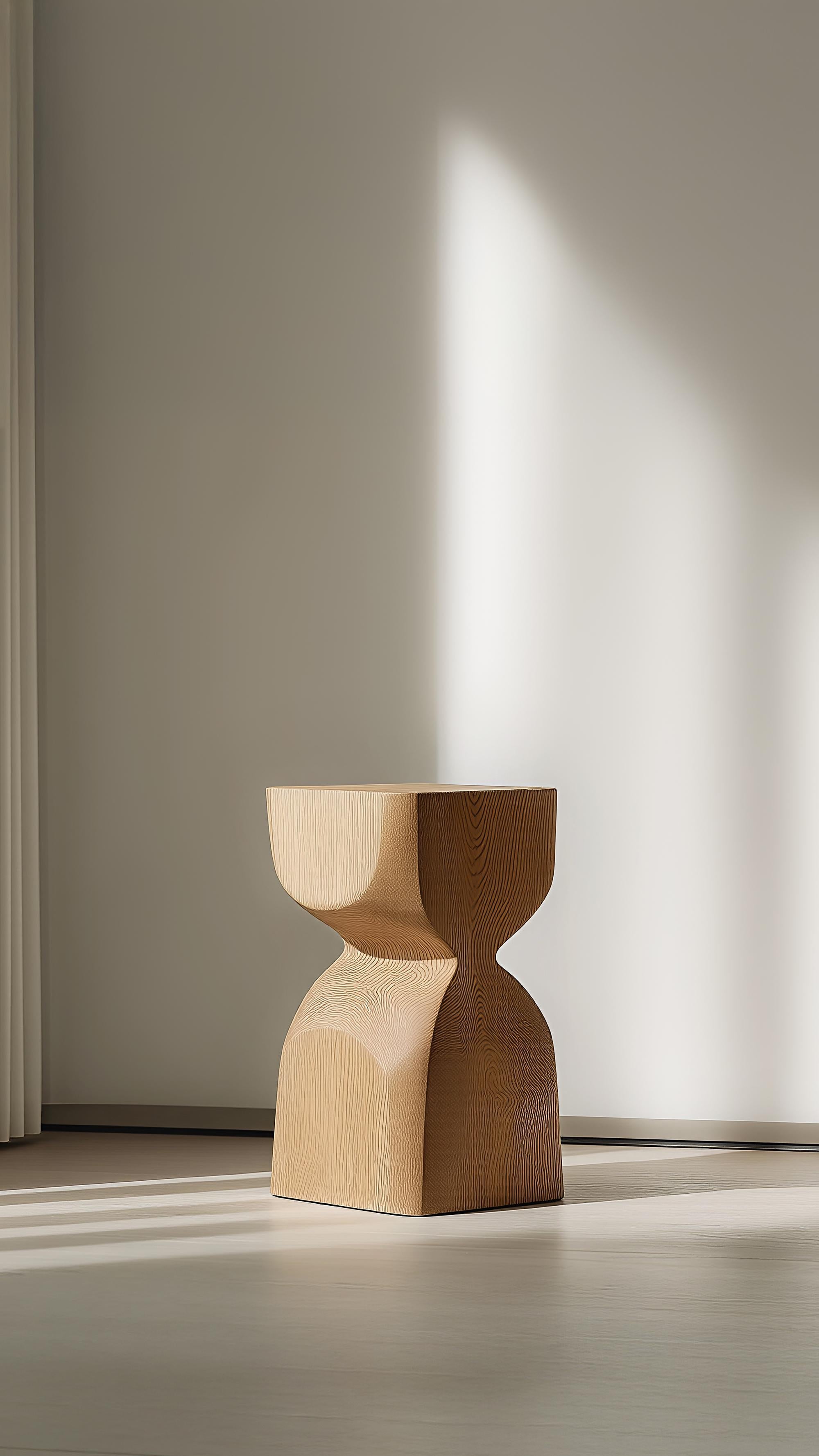 Mid-Century Modern Table d'appoint en bois Socle No82, By Design Modern de Joel Escalona en vente