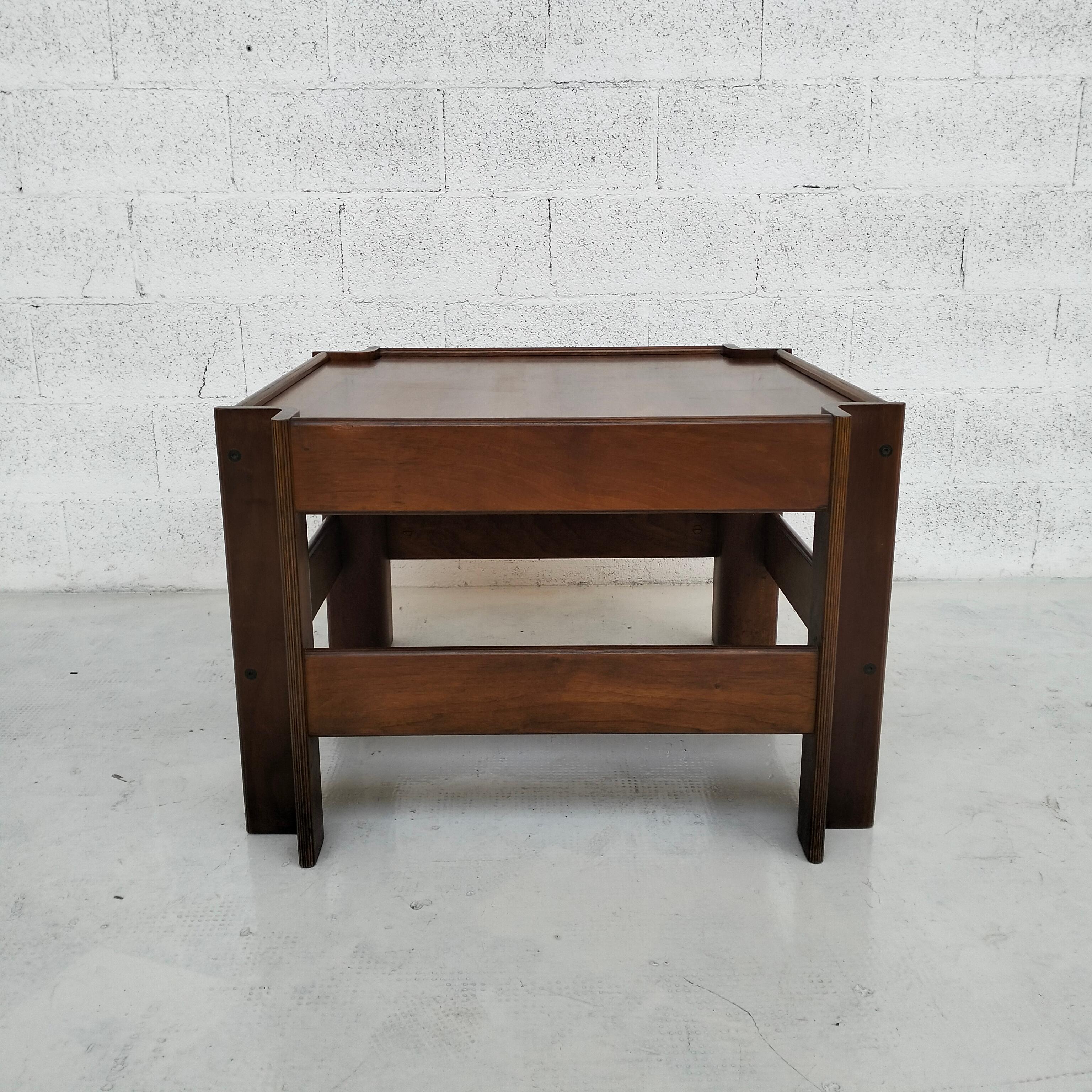 Italian Wooden Side  Table Zelda by Sergio Asti for Poltronova, 1960s  For Sale
