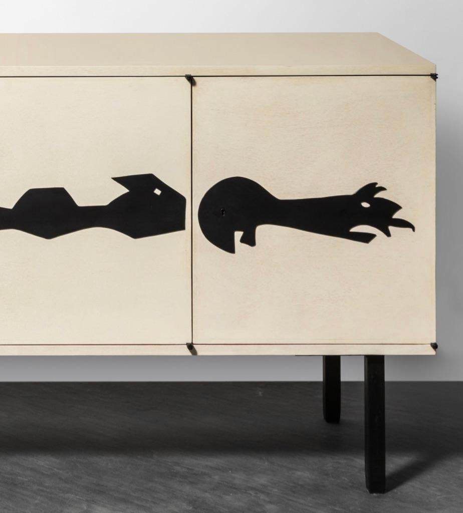 French Wooden Sideboard by Jean Touret