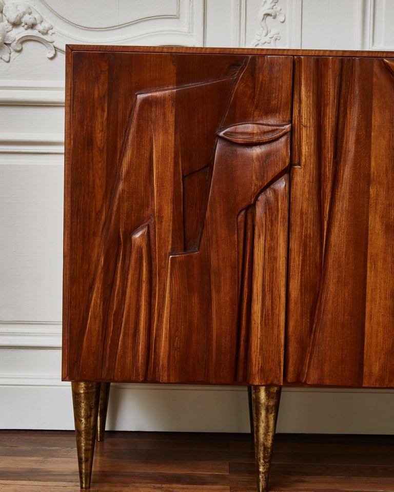 French Wooden Sideboard by Studio Glustin For Sale