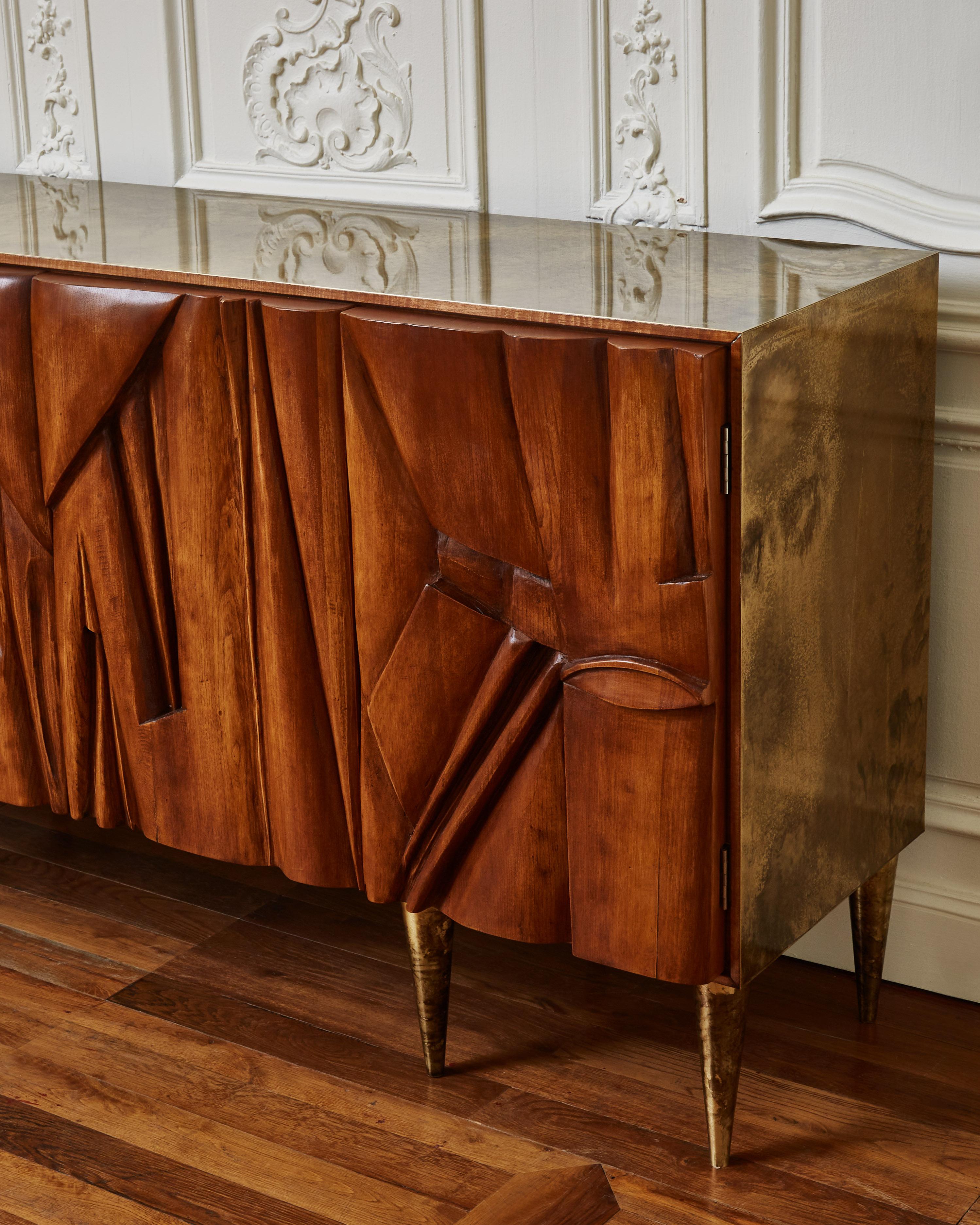 Patinated Wooden Sideboard by Studio Glustin