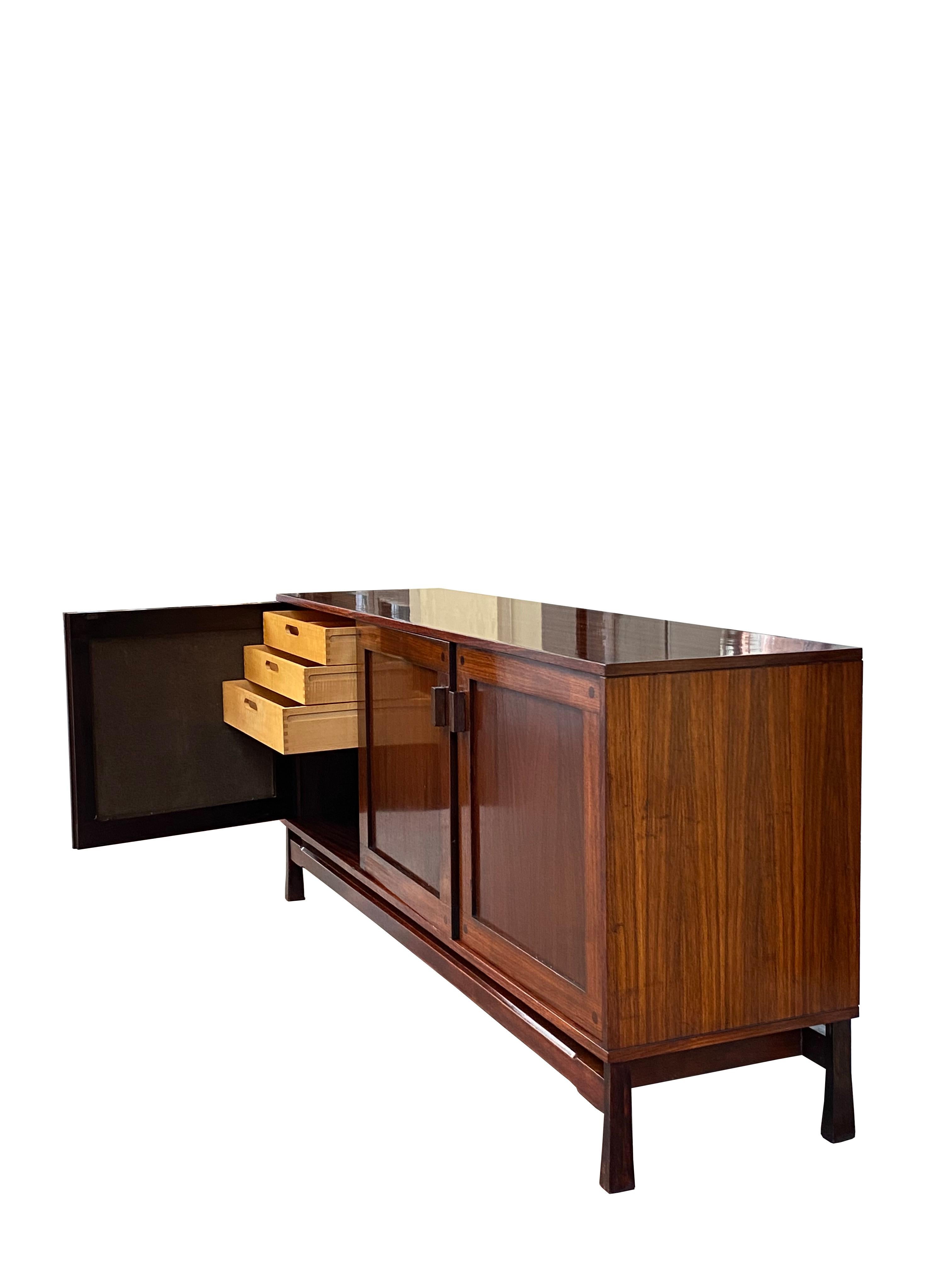 Wooden Sideboard, Italian Manufacture, Saima Pavia production 1960 In Good Condition For Sale In Naples, IT