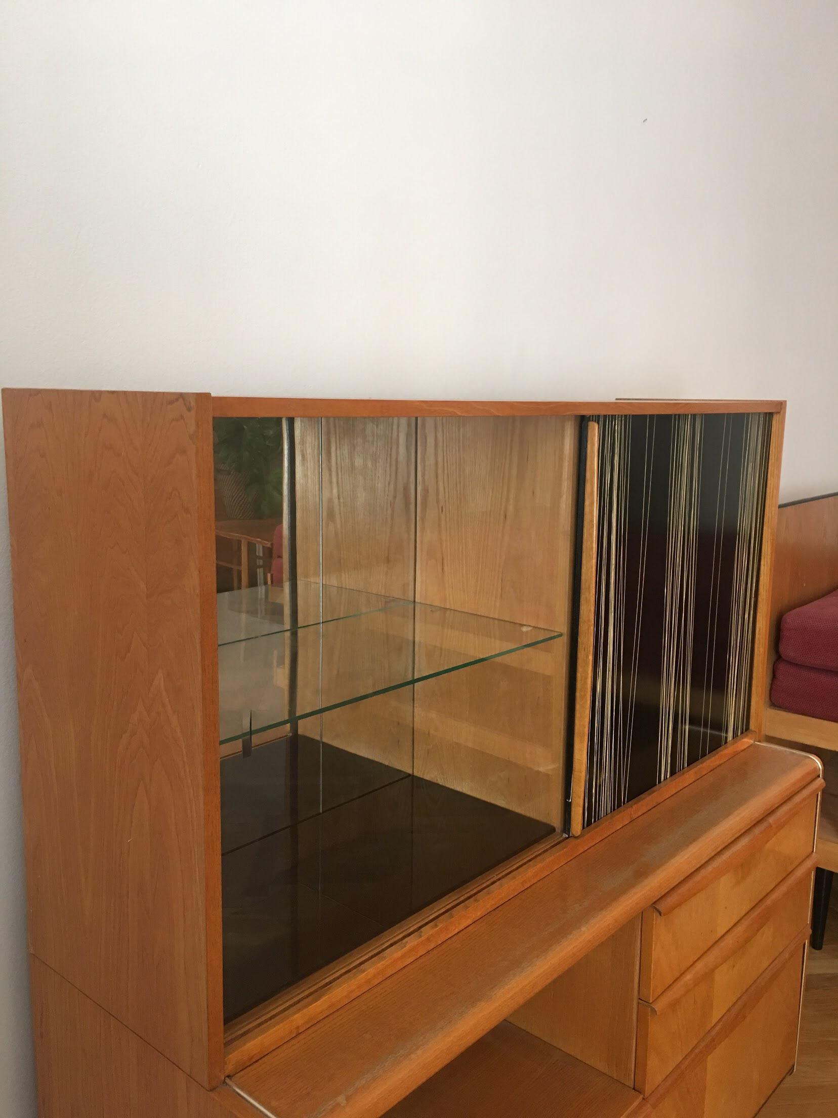 Mid-Century Modern Wooden Sideboard with Bar from Jitona, 1960s For Sale