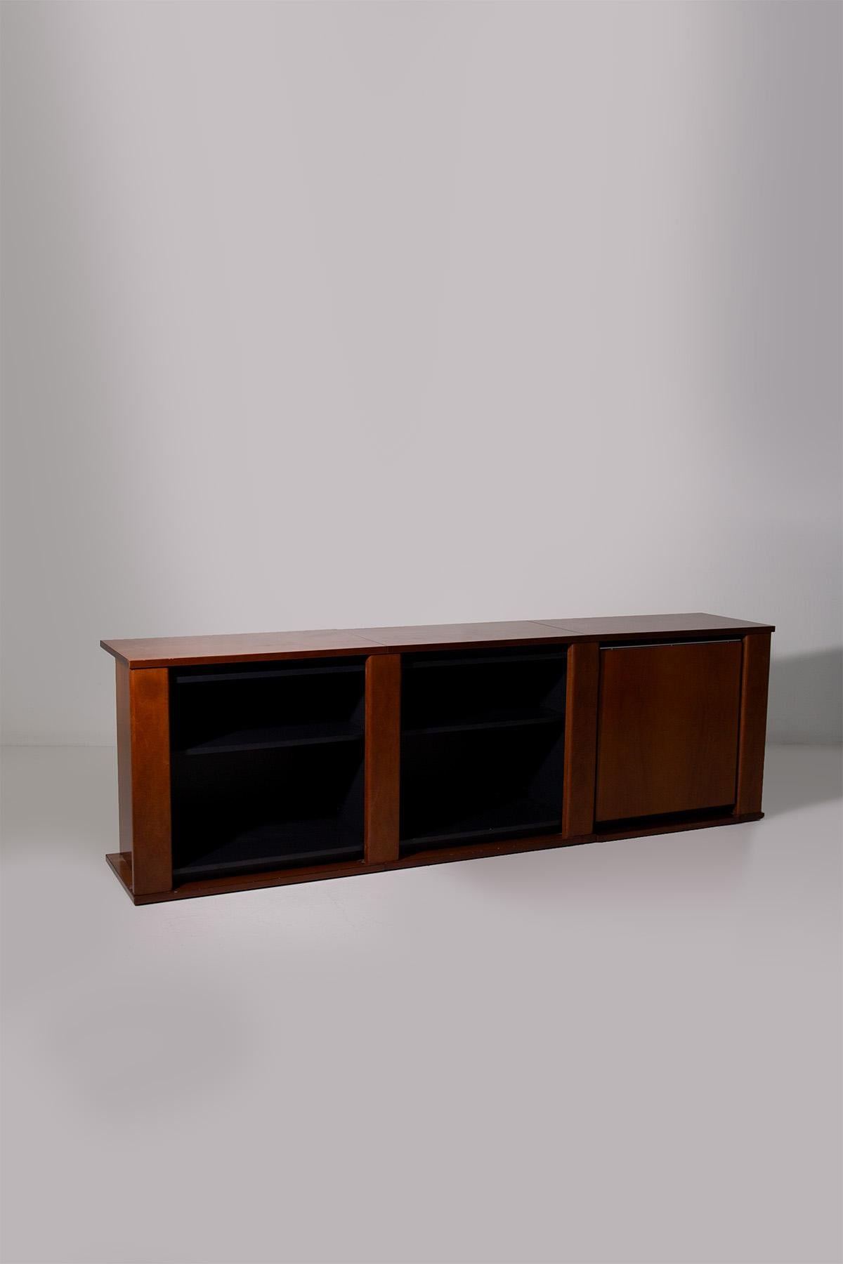 Wooden sideboard with built-in turntable in vendita 3