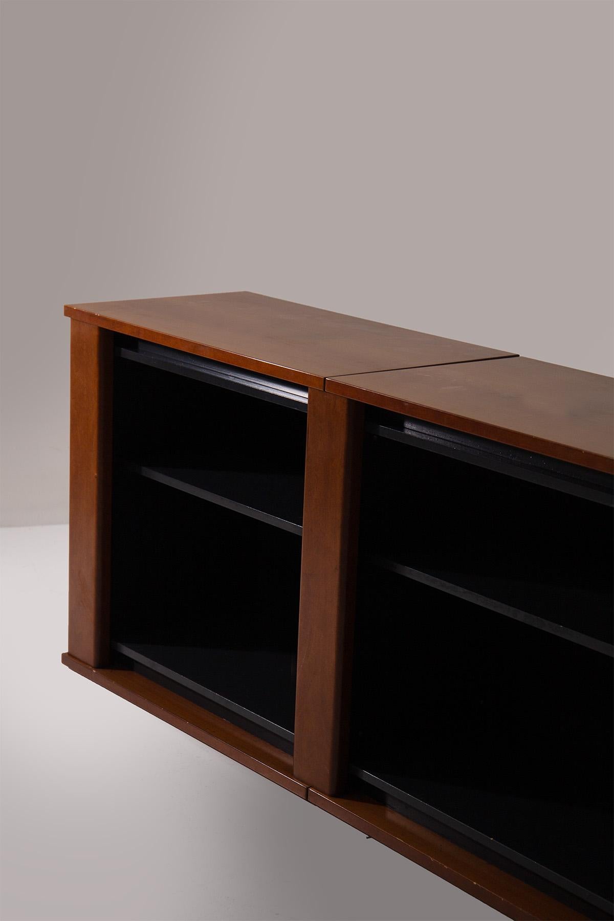 Wooden sideboard with built-in turntable in vendita 1