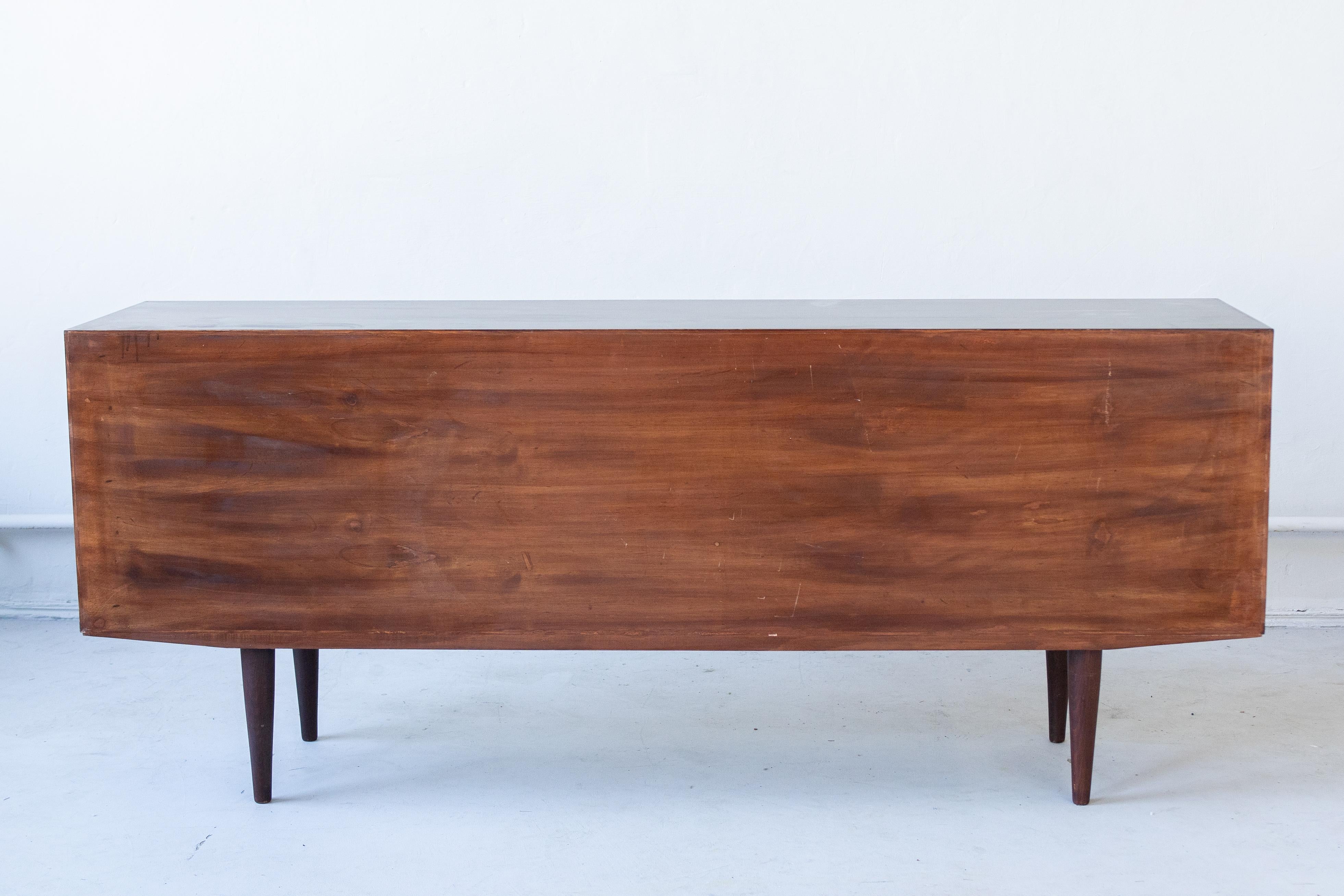 Danish Wooden Sideboard with Sliding Doors  For Sale
