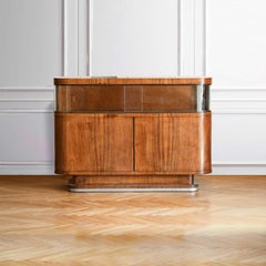 Wooden Sideboard with Sliding Doors, Internal Shelves and Doors with Food Holder