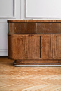 Wooden Sideboard with Sliding Doors, Internal Shelves and Doors with Food Holder