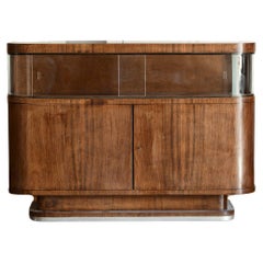 Vintage Wooden Sideboard with Sliding Doors, Internal Shelves and Doors with Food Holder