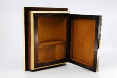 Wooden snuffbox with silver accents & “Cigarettes” inscription