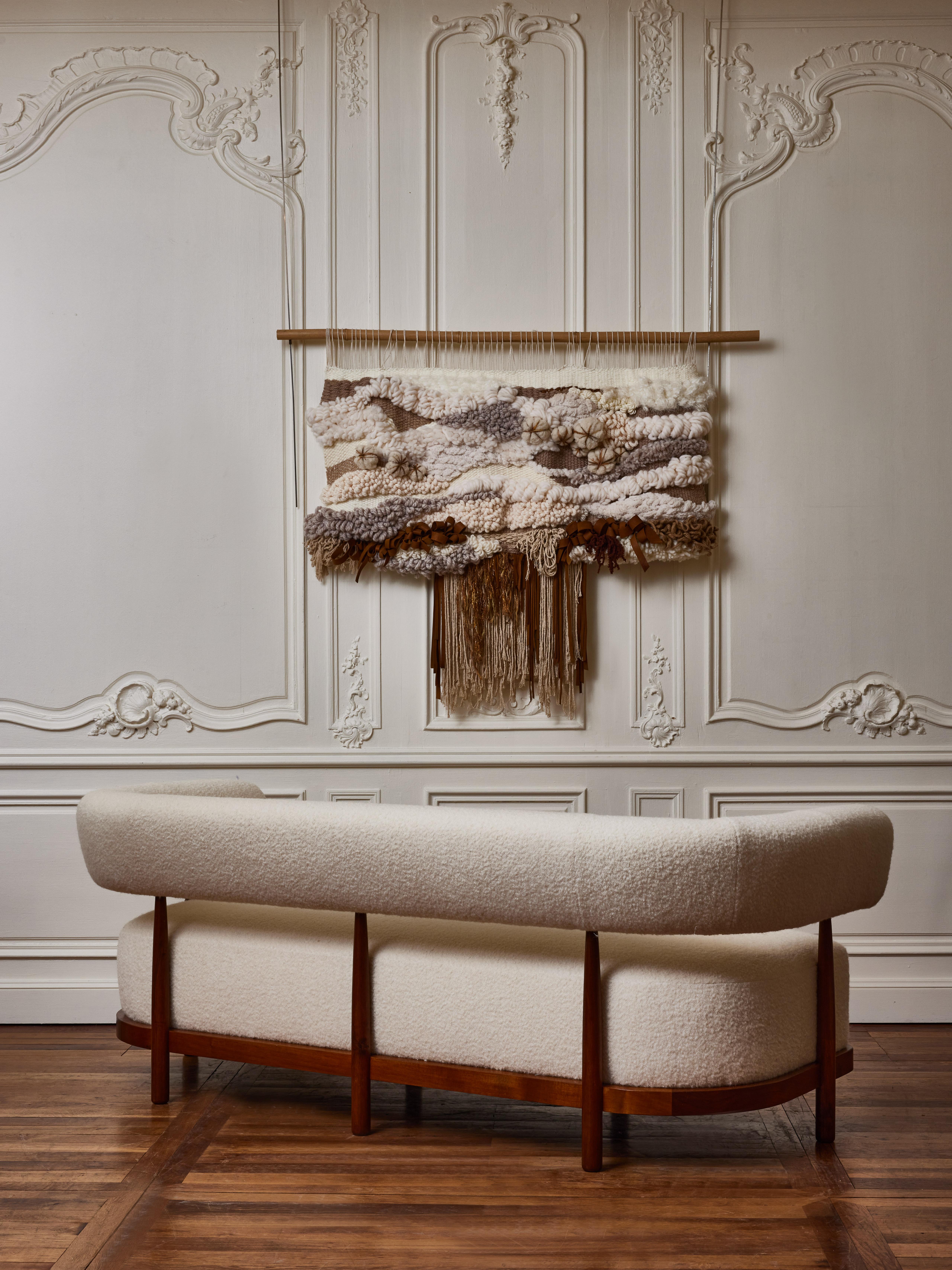 Mid-Century Modern Wooden Sofa by Studio Glustin For Sale