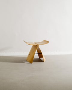 Wooden Sori Yanagi "Butterfly" Stool in Molded Plywood by Tendo Japan, 1980s