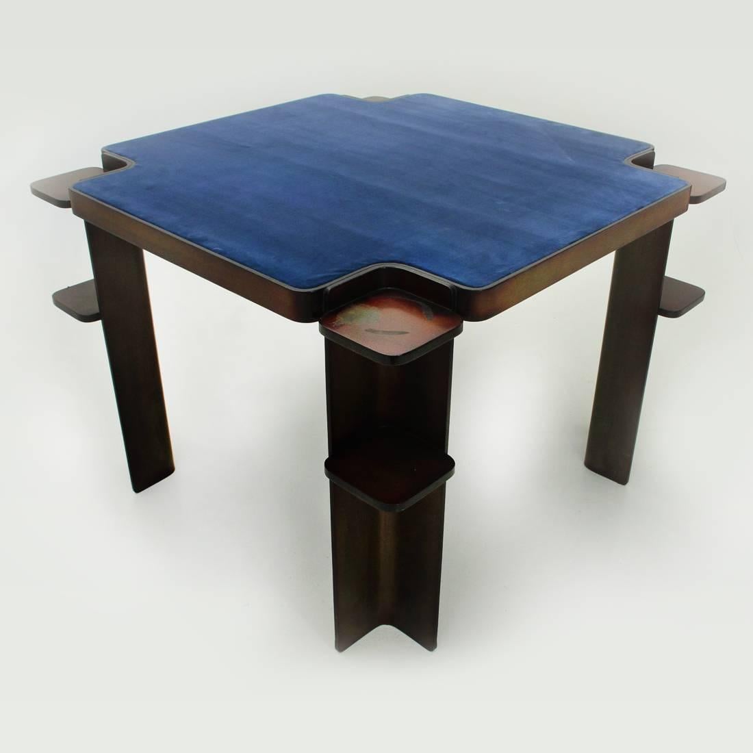 Wooden Square Game Table by Cini & Nils, 1970s In Good Condition In Savona, IT