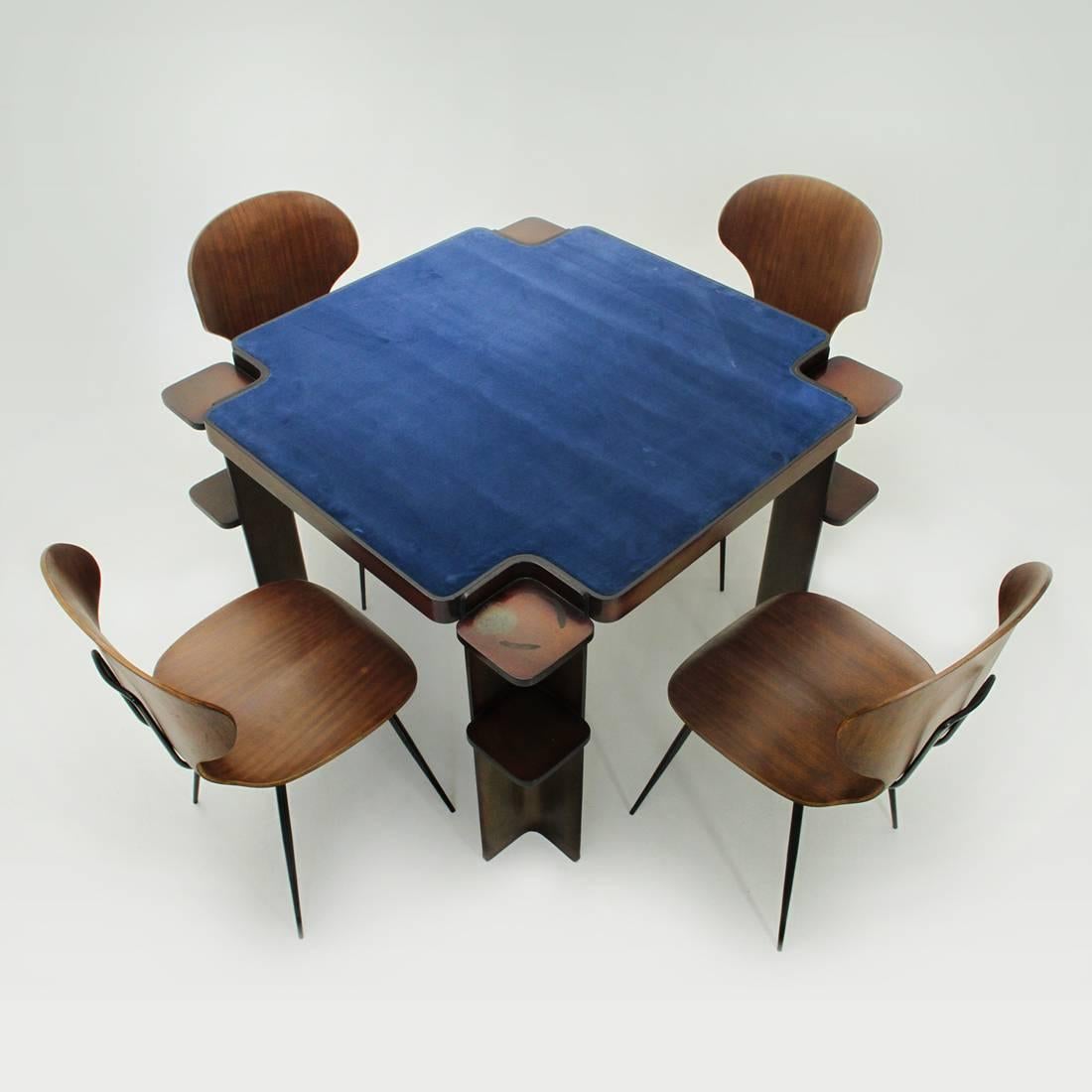 Fabric Wooden Square Game Table by Cini & Nils, 1970s