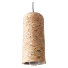 Escultura de madera en forma de campana colgante iluminada STACKED, "Skinny", personalizable