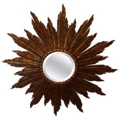 Wooden Starburst Mirror