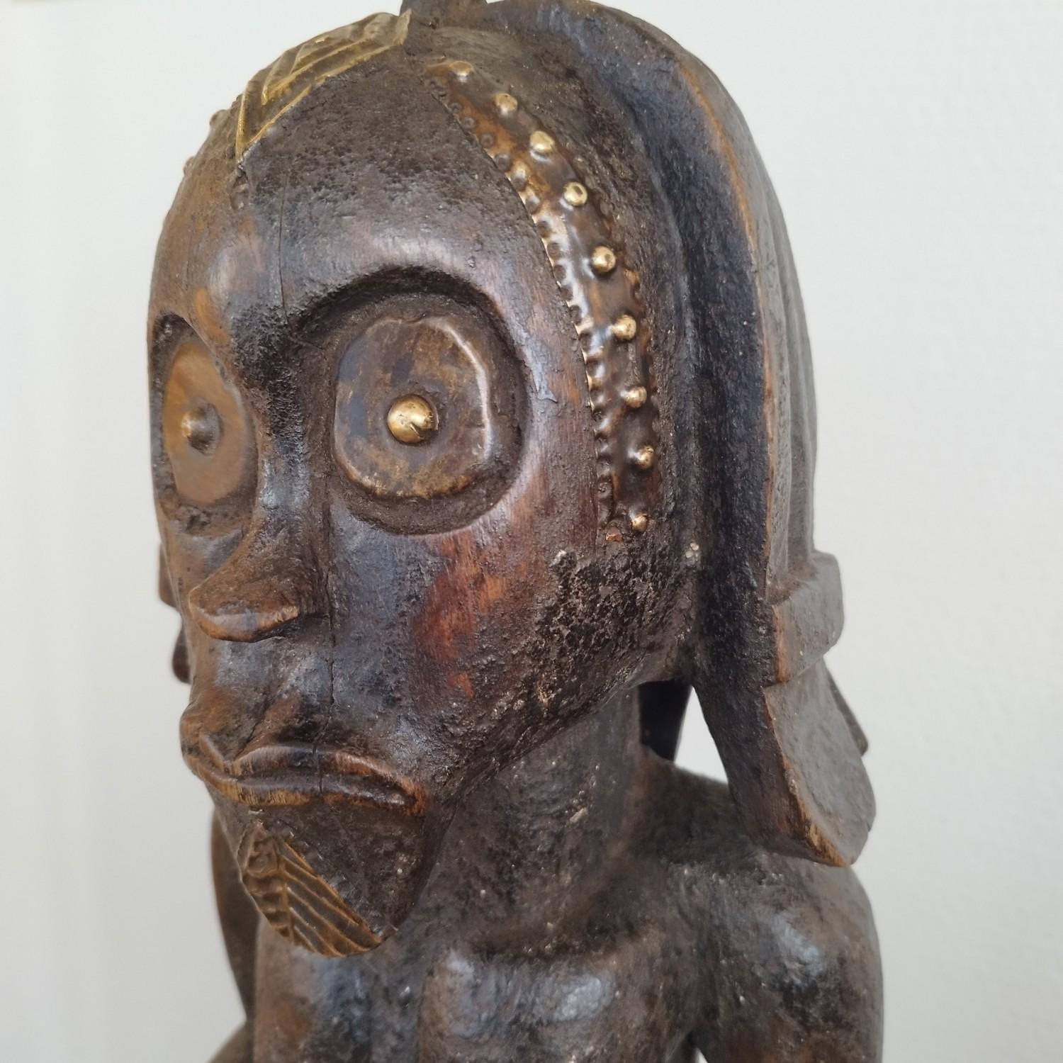 Folk Art Wooden statue of a warrior For Sale