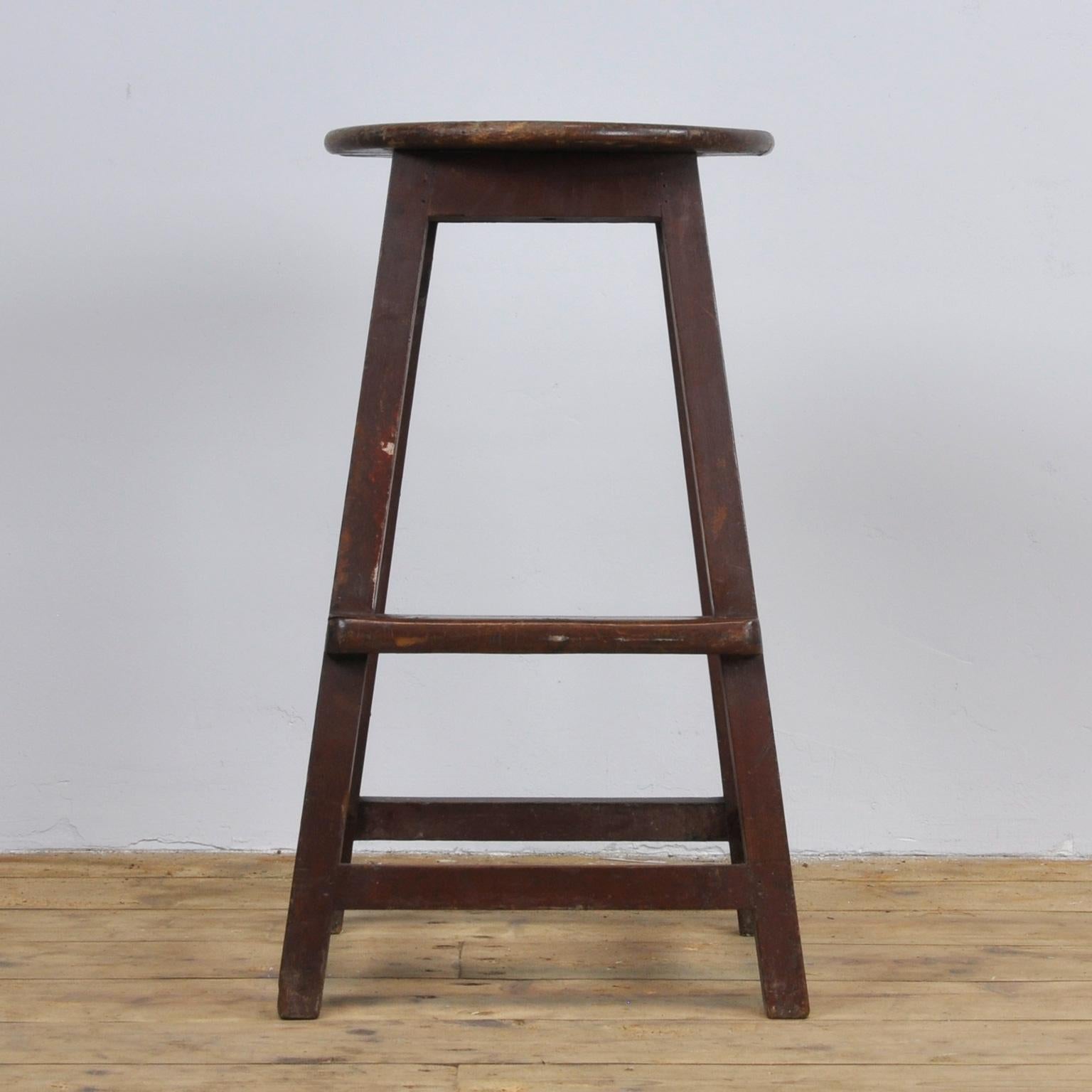 Simple made wooden stool, 1940s.