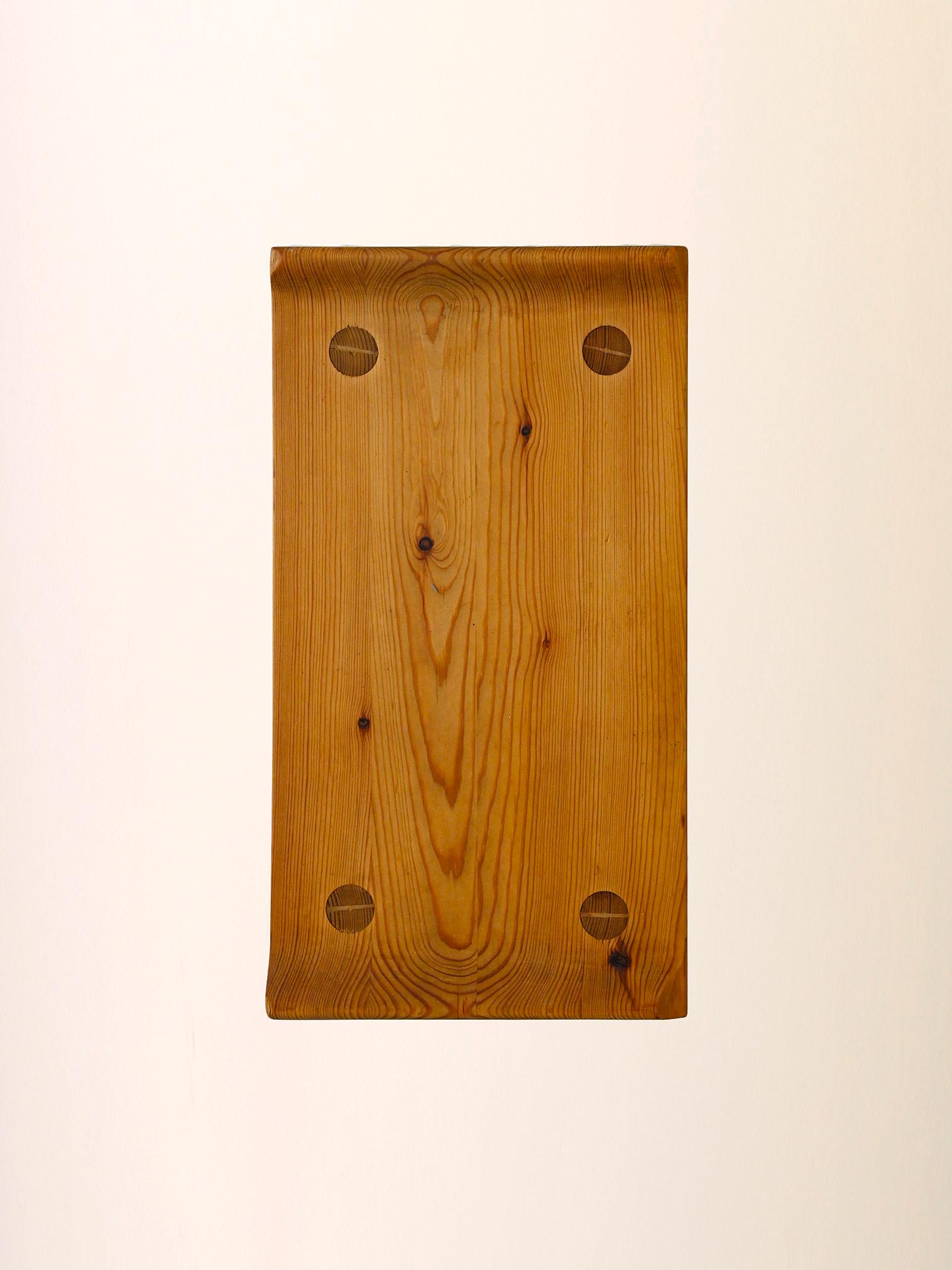 Pine Wooden stool attrib. to Carl Malmsten
