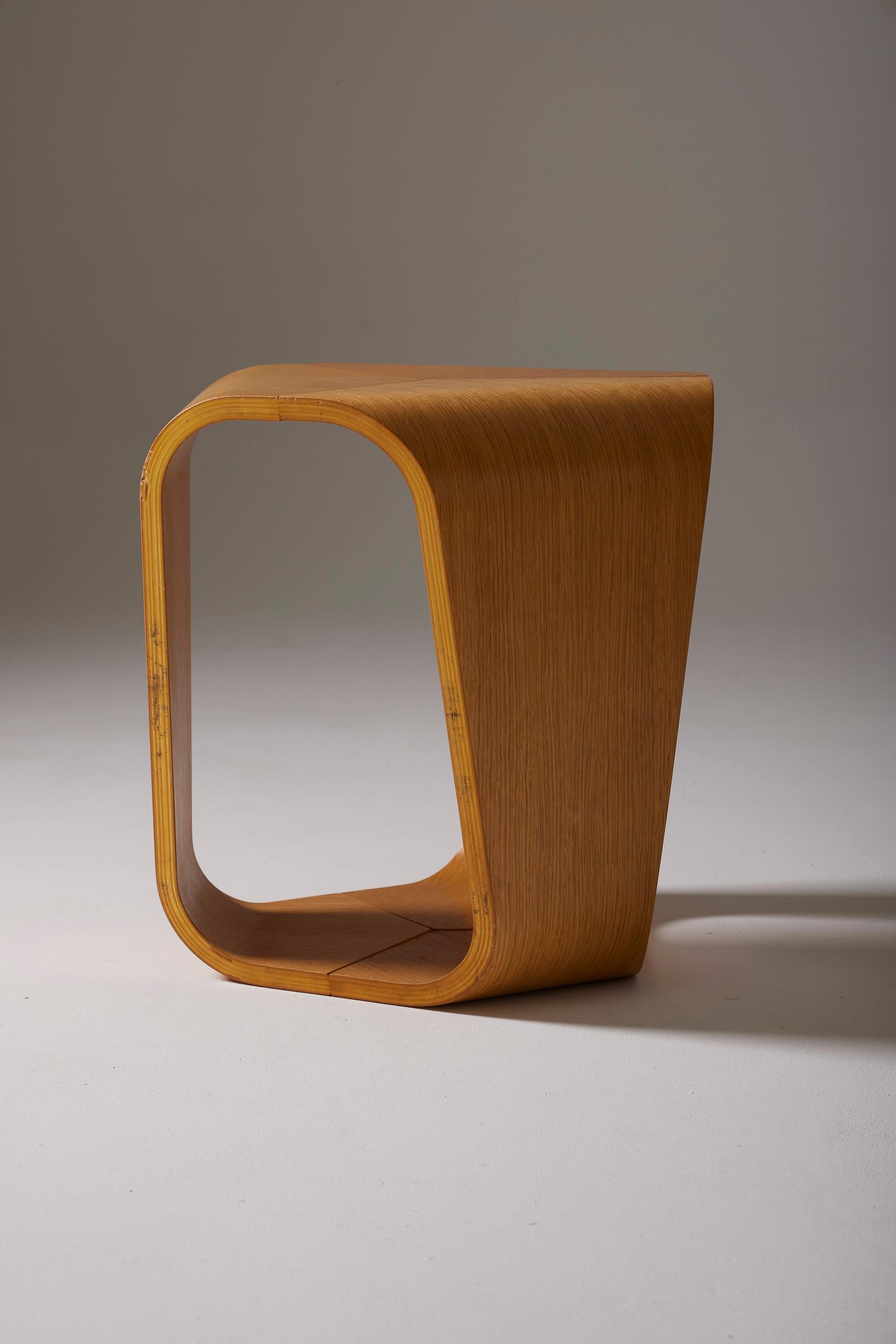 Wooden stool by Enrico Cesana For Sale 1
