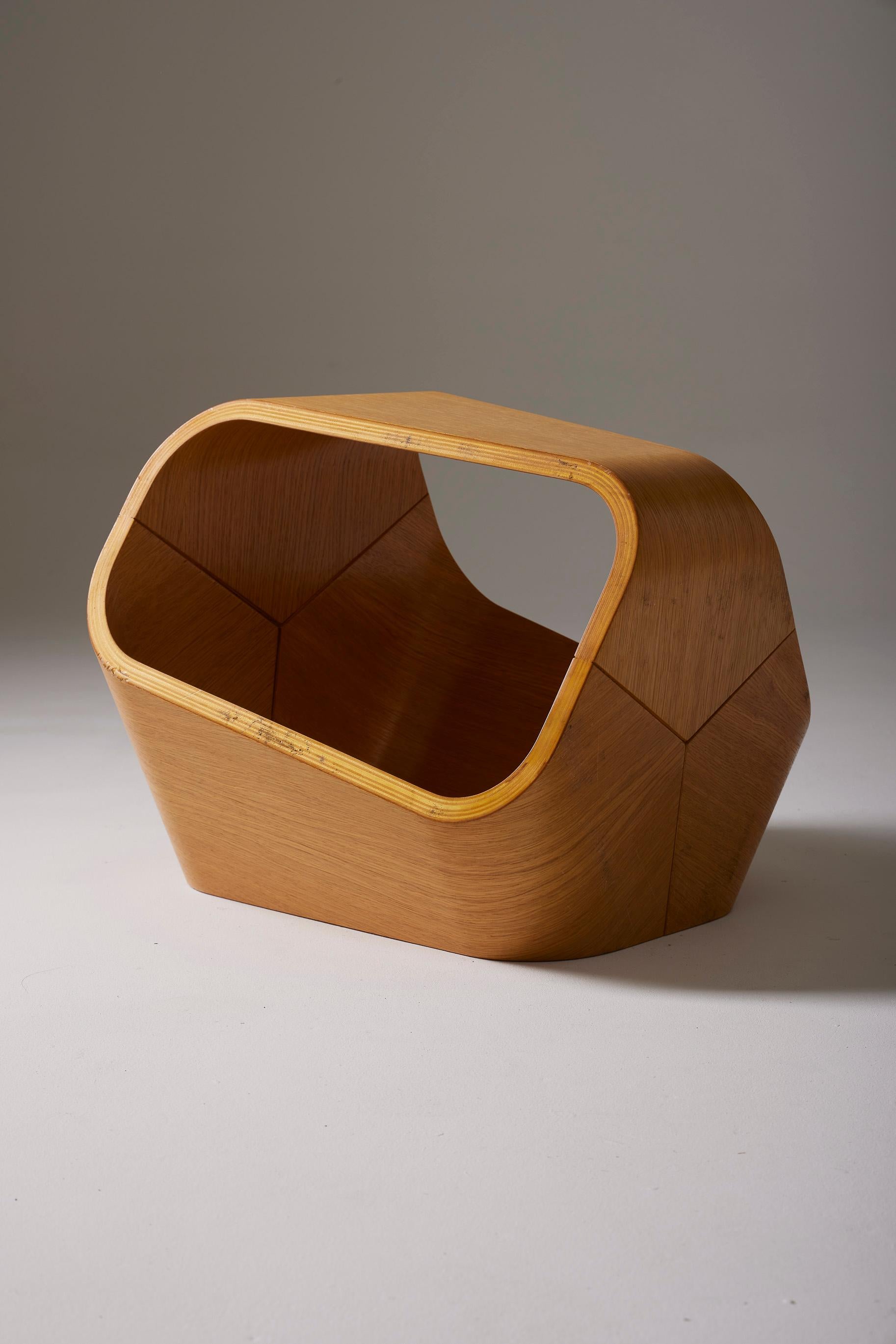 Wooden stool by Enrico Cesana For Sale 4