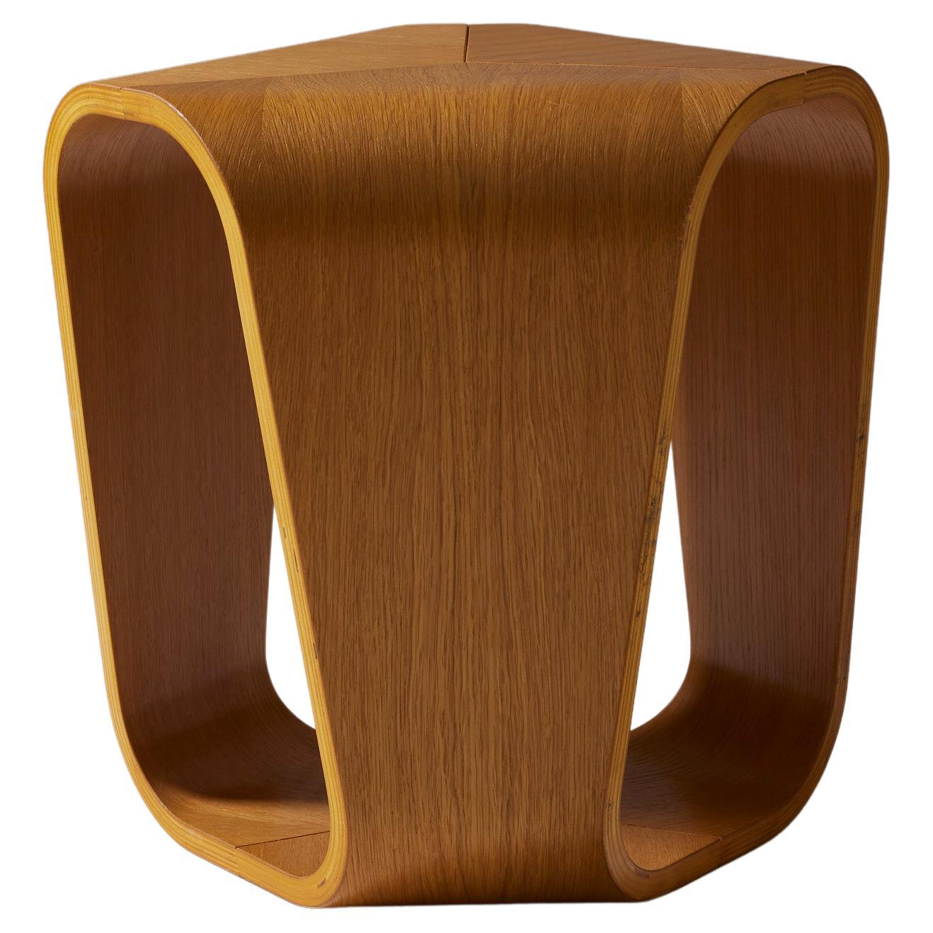 Wooden stool by Enrico Cesana For Sale