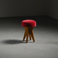 Tabouret en bois d'Henri Jacques Le Même, France, vers 1949
