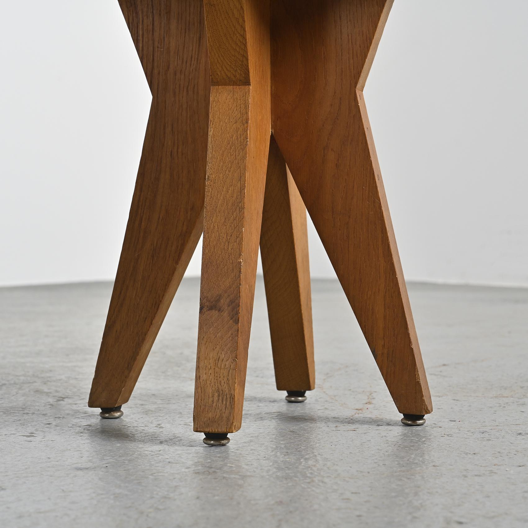 Holzhocker von Henry Jacques Le Même, Frankreich, um 1949 im Angebot 2