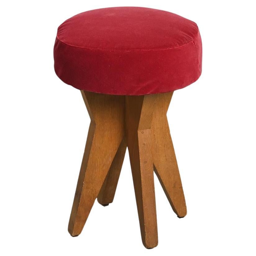 Tabouret en bois d
Henri Jacques Le Même, France, vers 1949