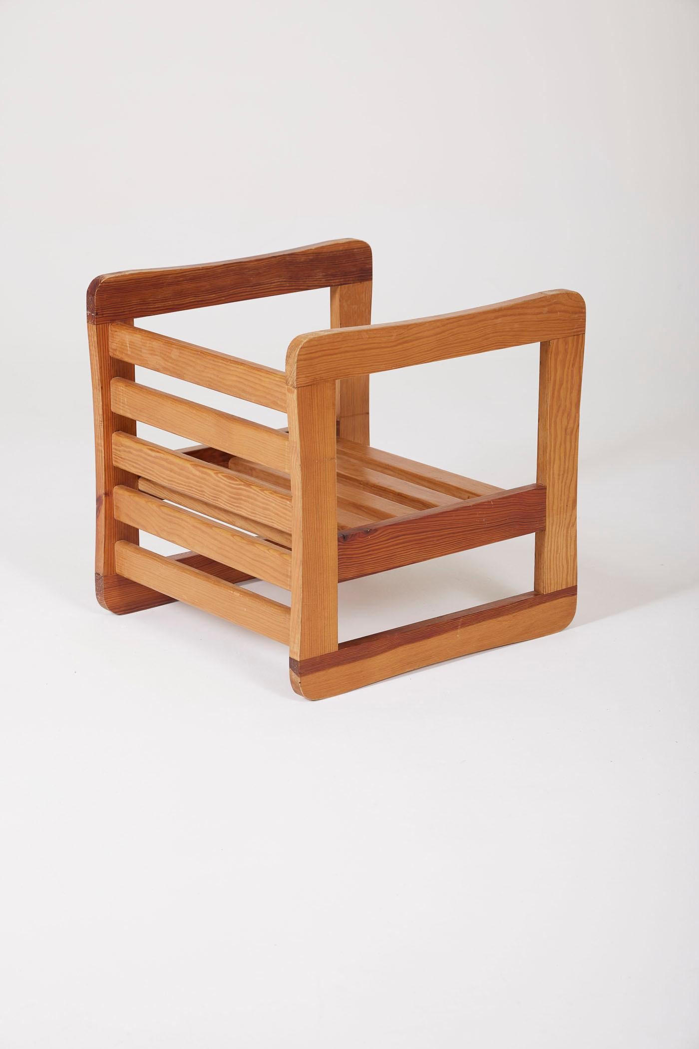 Wooden stool by Marcel Gascoin For Sale 5