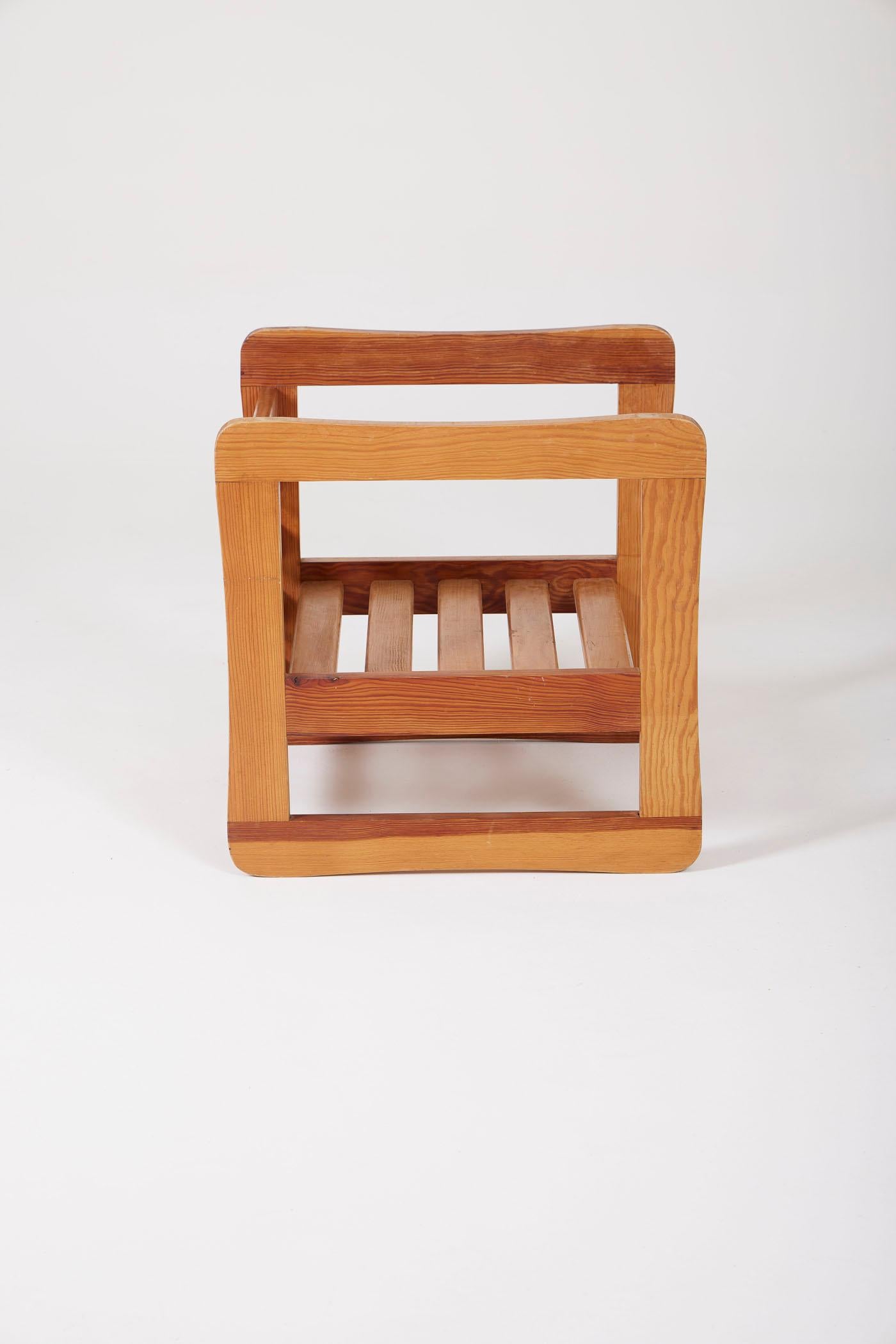 Wooden stool by Marcel Gascoin 6