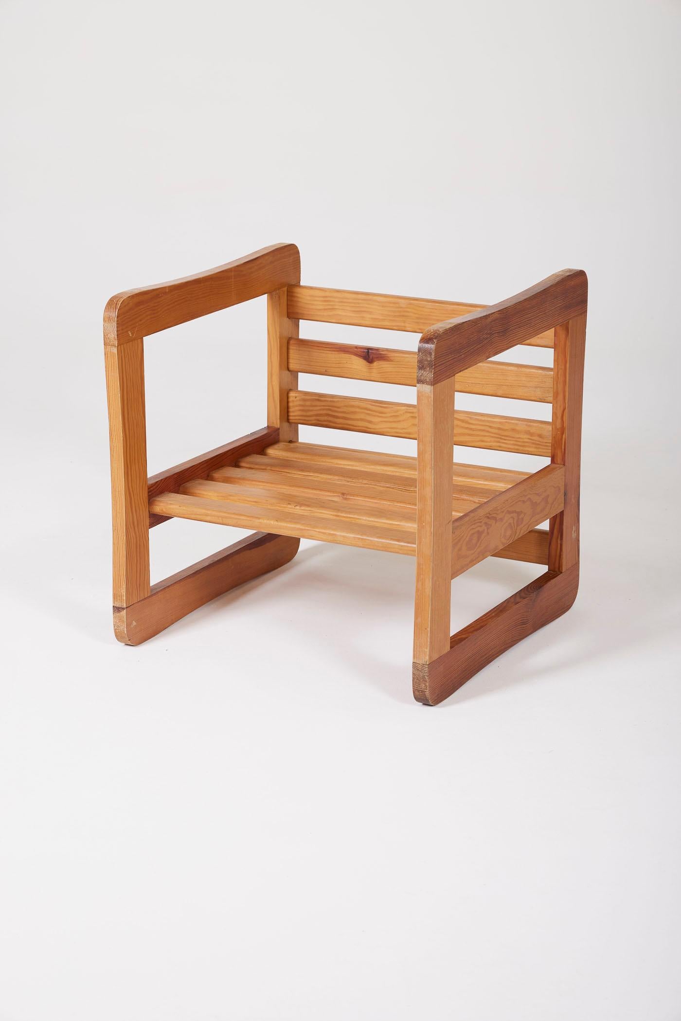 Oak 3-position stool by French designer Marcel Gascoin (1907-1986), published by Arhec in the 1950s. Very good condition.
DV264
