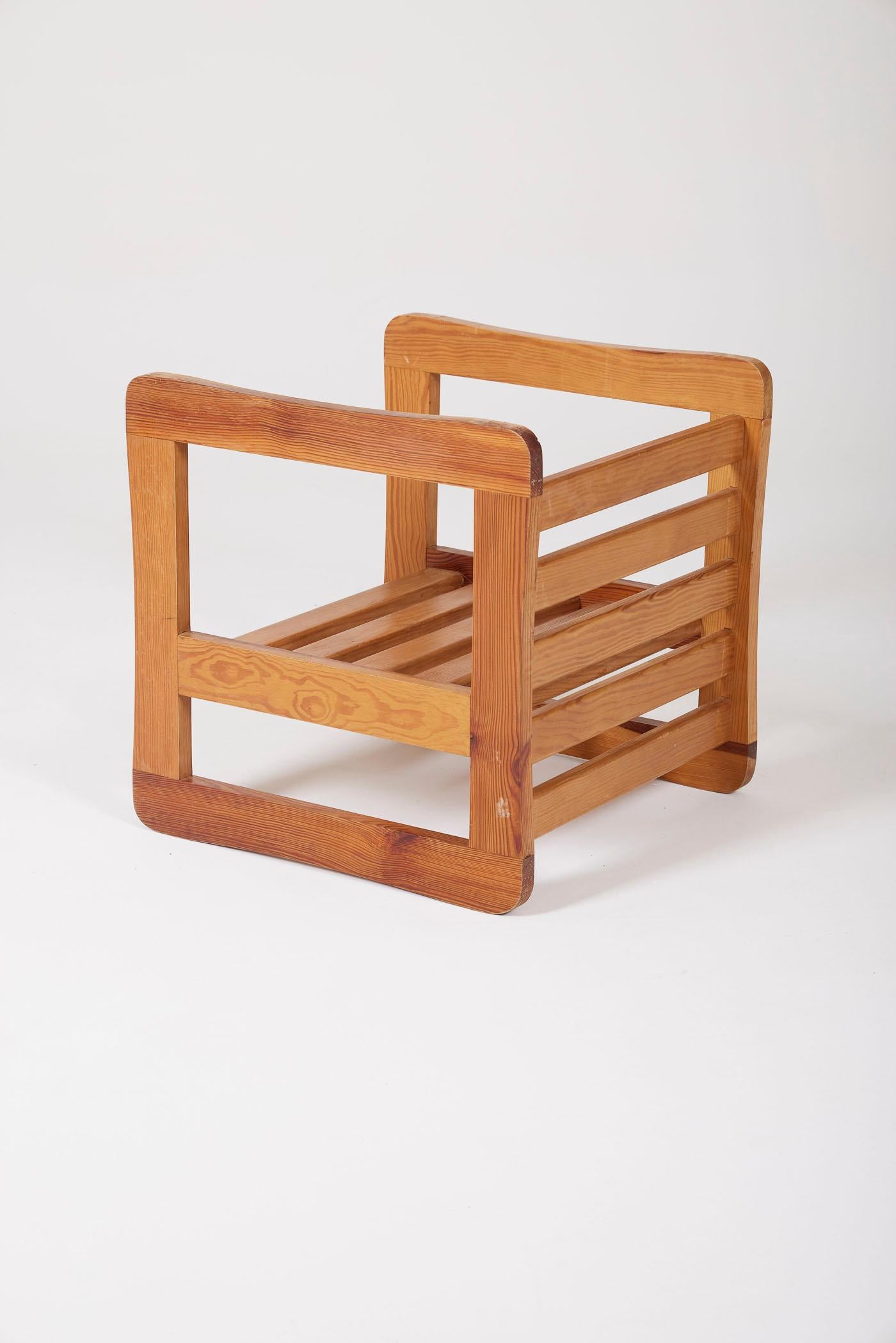 Wooden stool by Marcel Gascoin For Sale 3