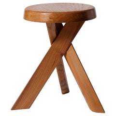 Wooden stool by Pierre Chapo