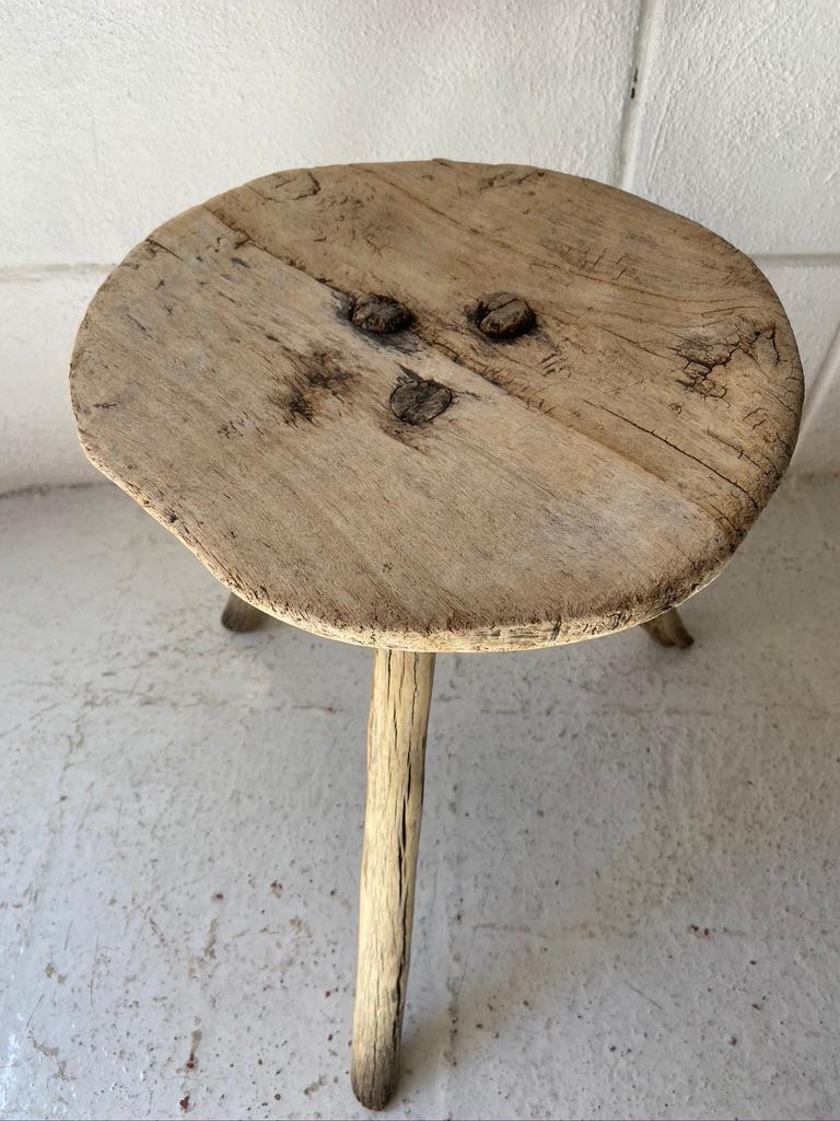 Rustic Wooden Stool from Mexico, circa Early 1970s