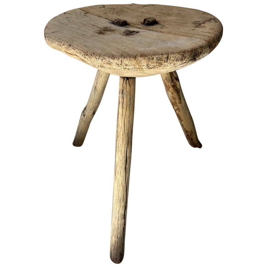 Wooden Stool from Mexico, circa Early 1970s