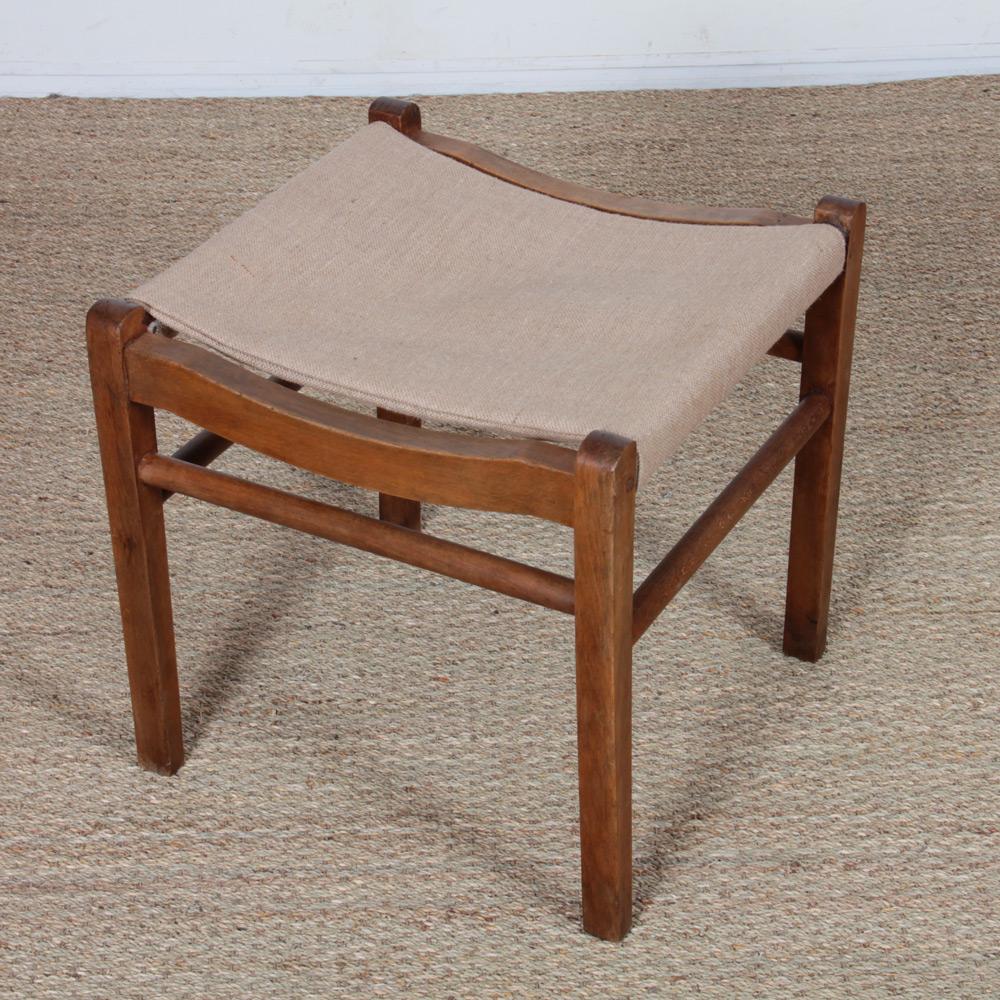 French Wooden stool from the 1950s For Sale