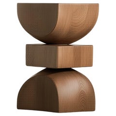 Wooden Stool Socle No112, Minimal Solid Wood Design by Joel Escalona