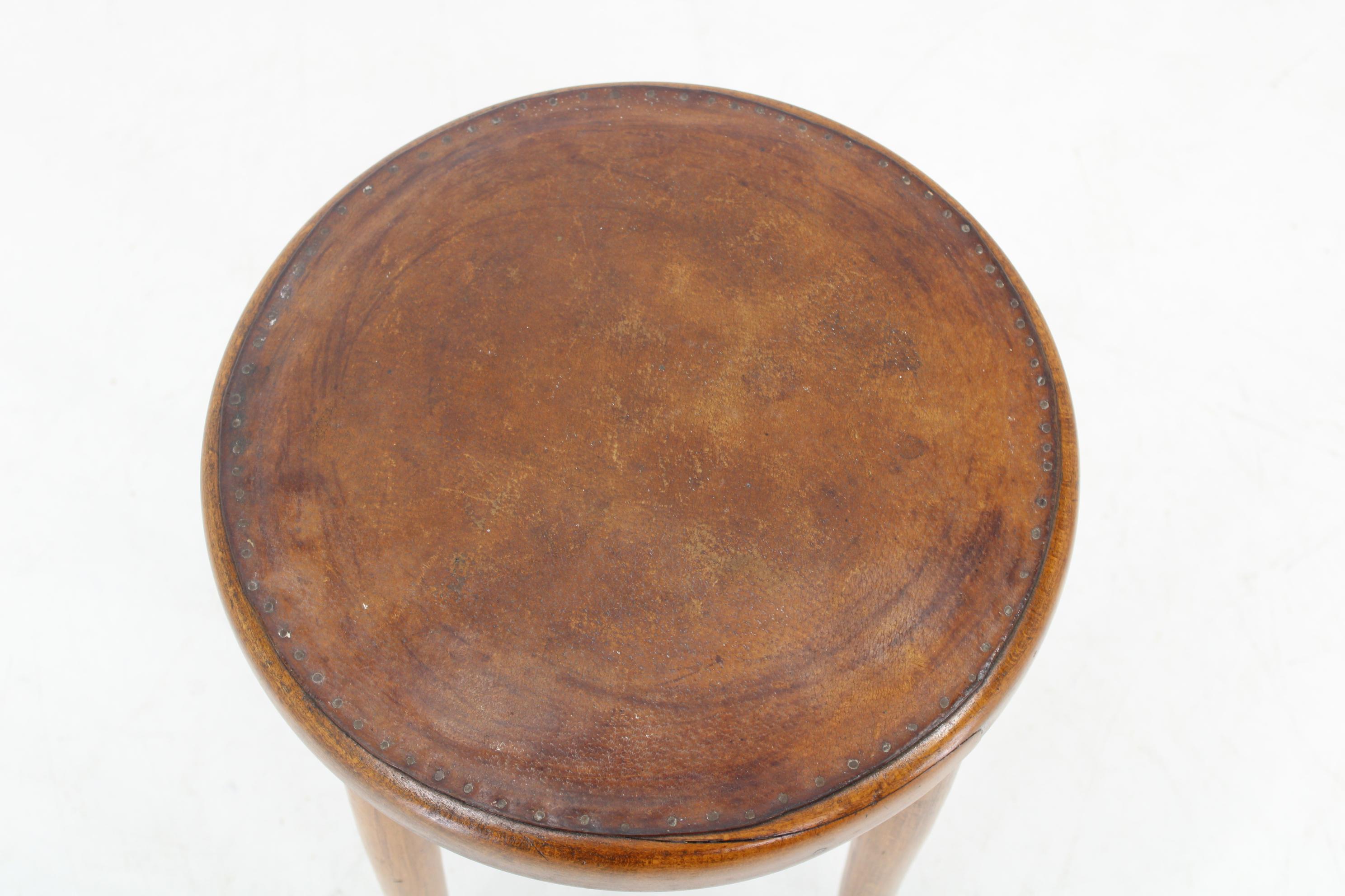 Early 20th Century Wooden Stool 