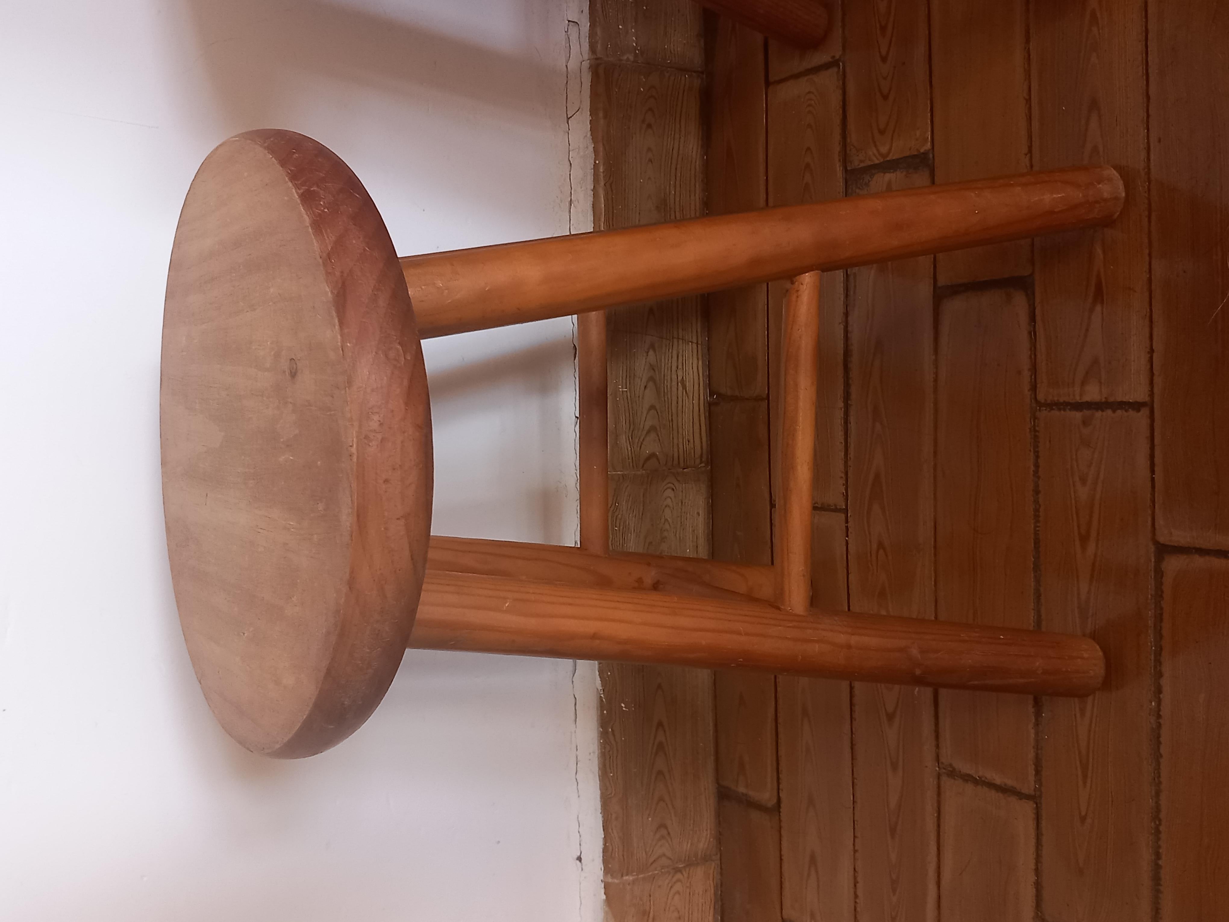Stools from the Mid 20th Century in Natural Wood For Sale 2