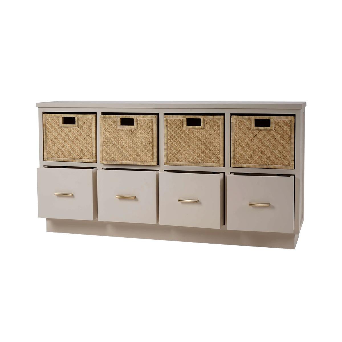 Modern Wooden Storage Cubby with Baskets For Sale
