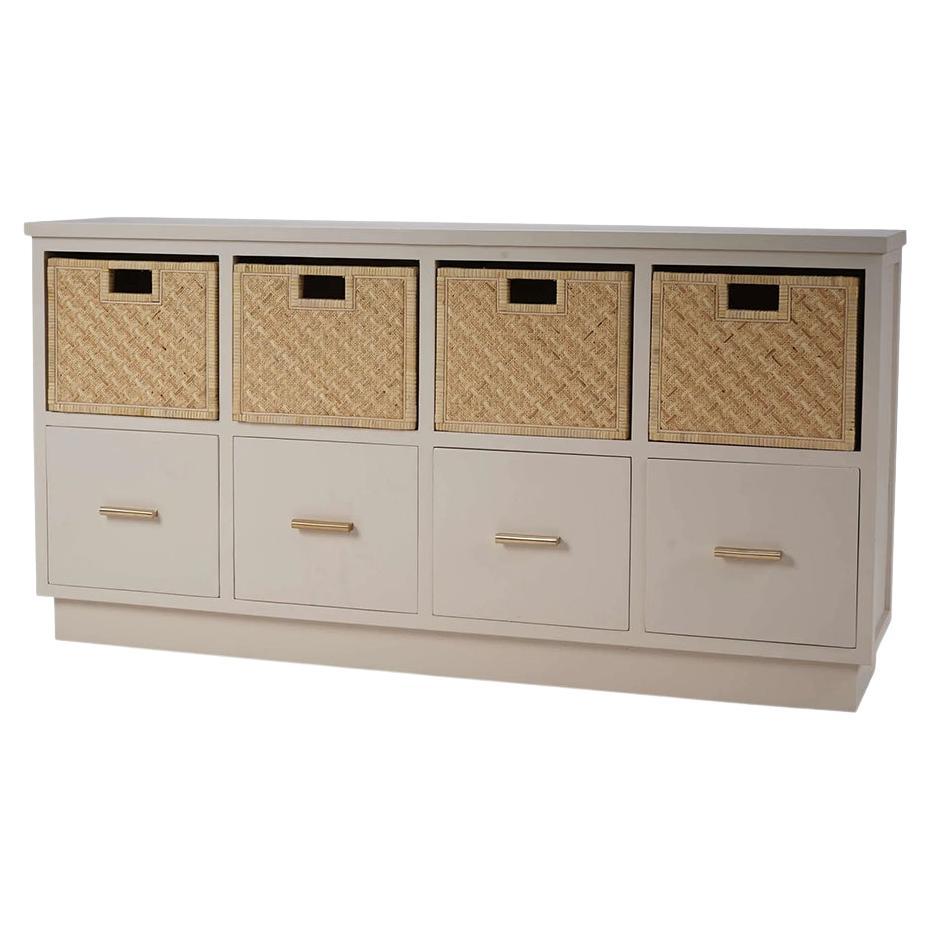 Wooden Storage Cubby with Baskets
