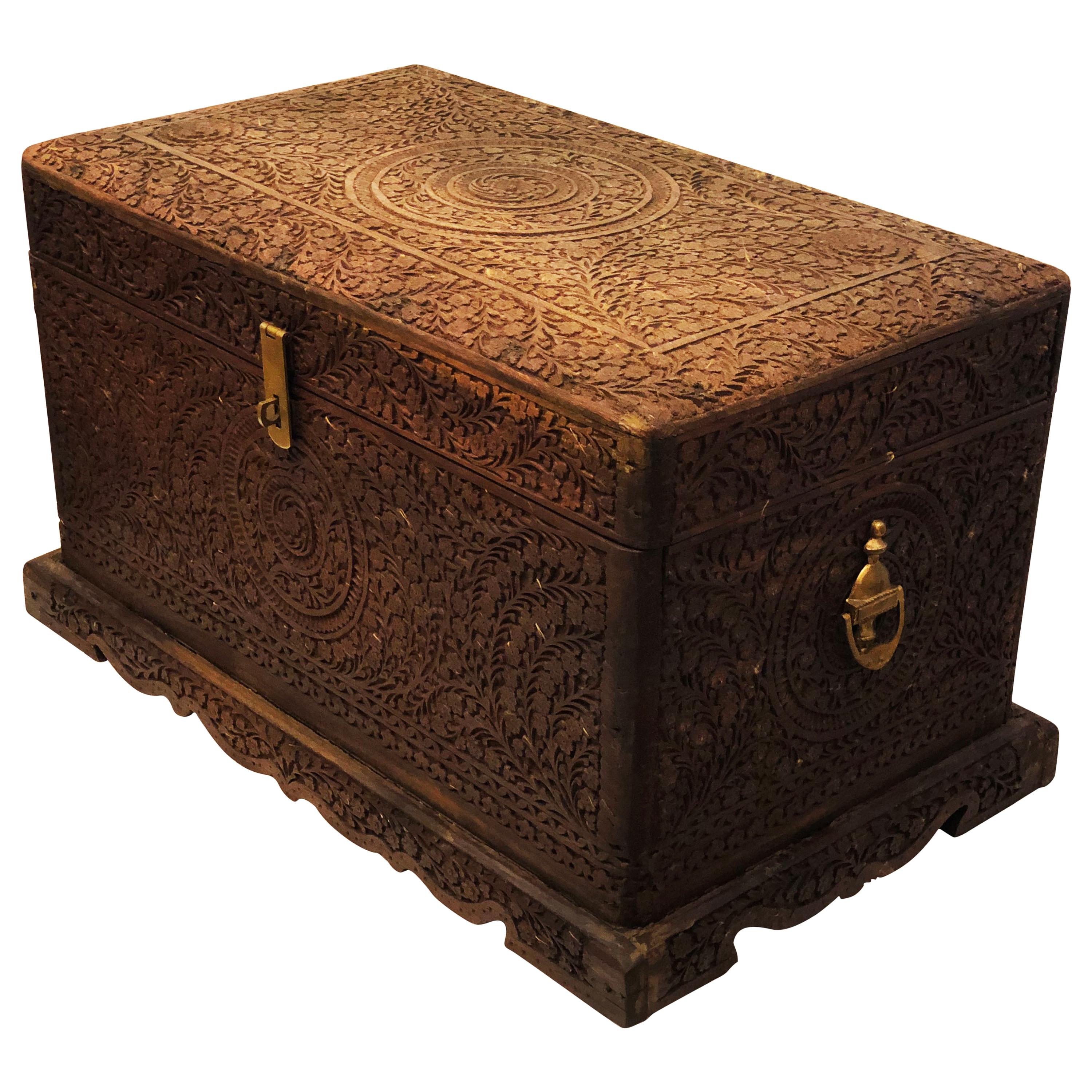 Wooden Storage Hand-Carved Decorative Box
