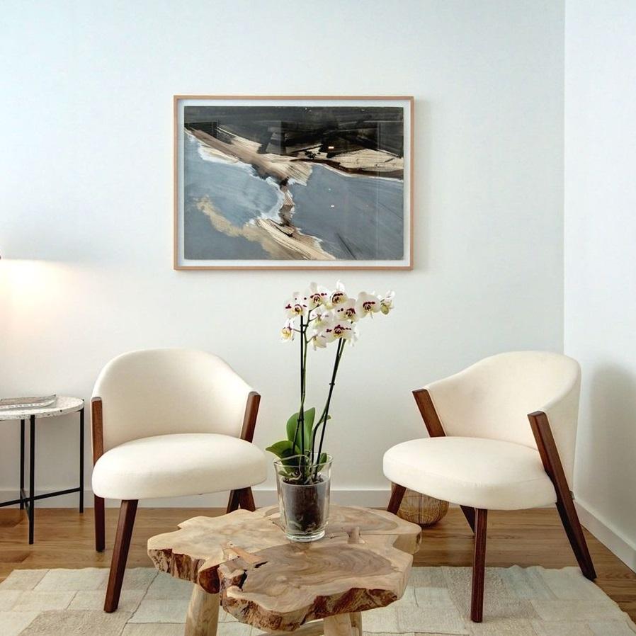 Holzstrukturierter Loungesessel mit Polsterung im Angebot 6