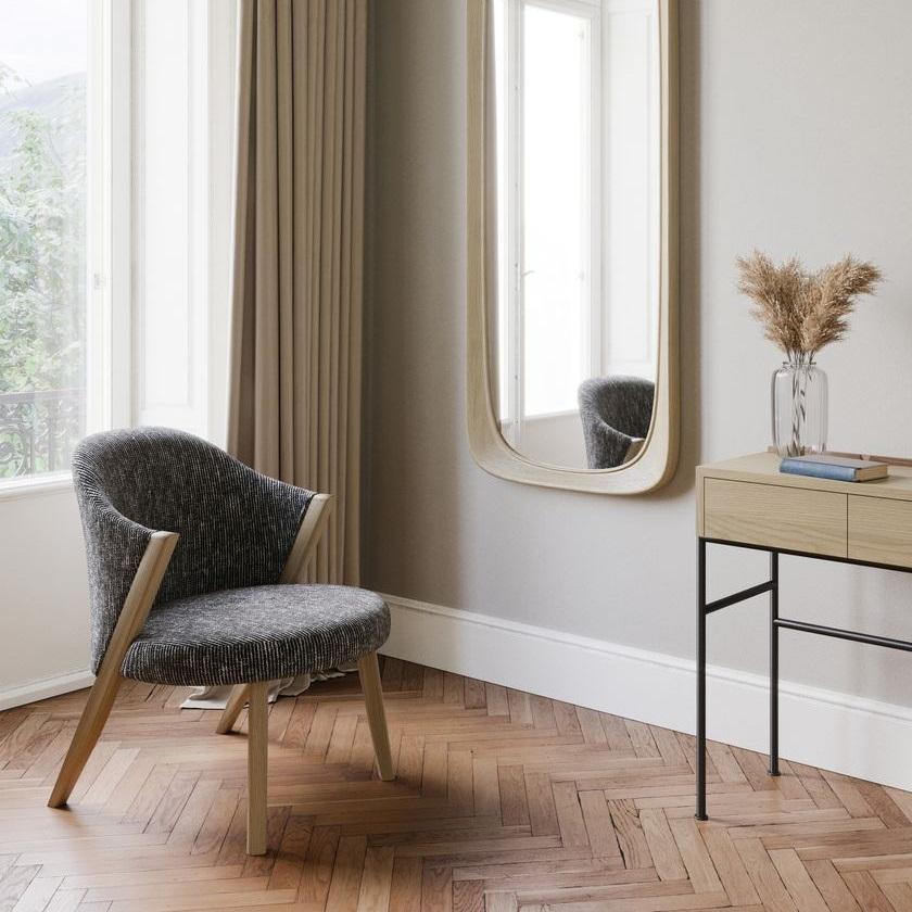 Holzstrukturierter Loungesessel mit Polsterung im Angebot 8