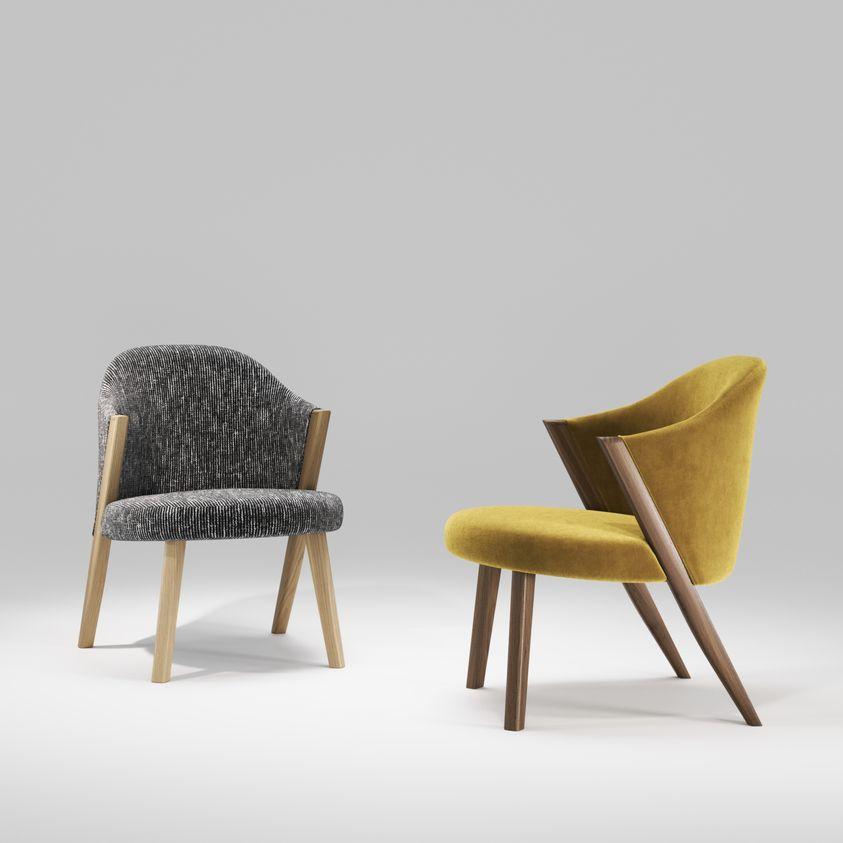 Holzstrukturierter Loungesessel mit Polsterung im Angebot 9