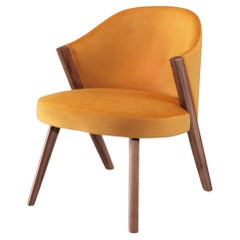 Wooden structured lounge chair with upholstery